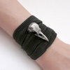 Medium Raven Skull Wrap Bracelet 03